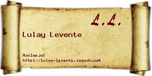 Lulay Levente névjegykártya
